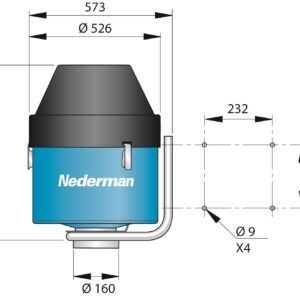 Nederman NOM 4 Oil mist filter dimensions diagram
