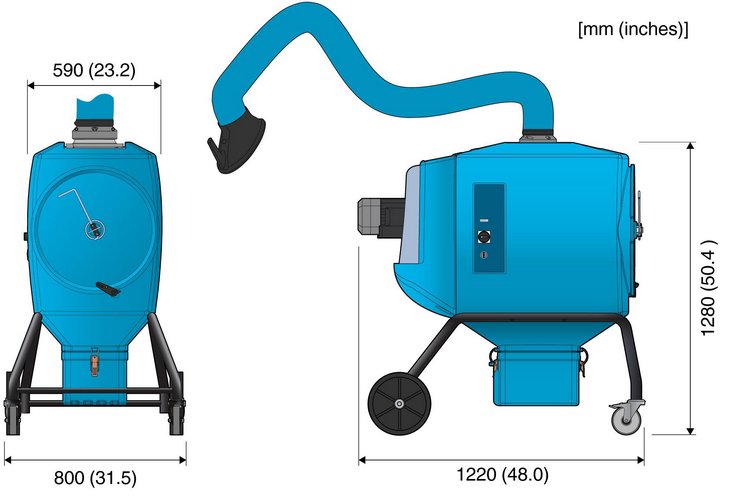 Nederman Filterbox 10M dimensions diagram